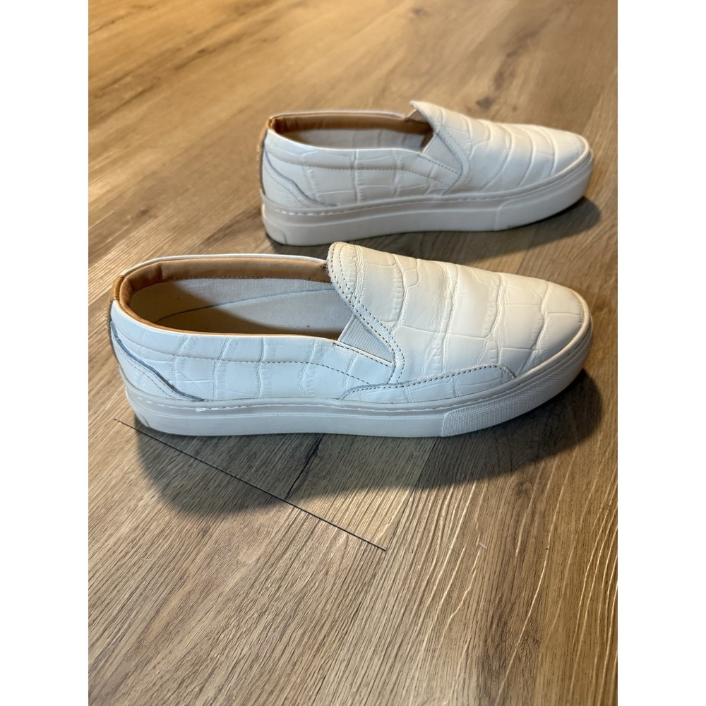 Soludos Genuine Leather Ivory Cream Platform Slip On Loafers Size 8.5 - Picture 3 of 7